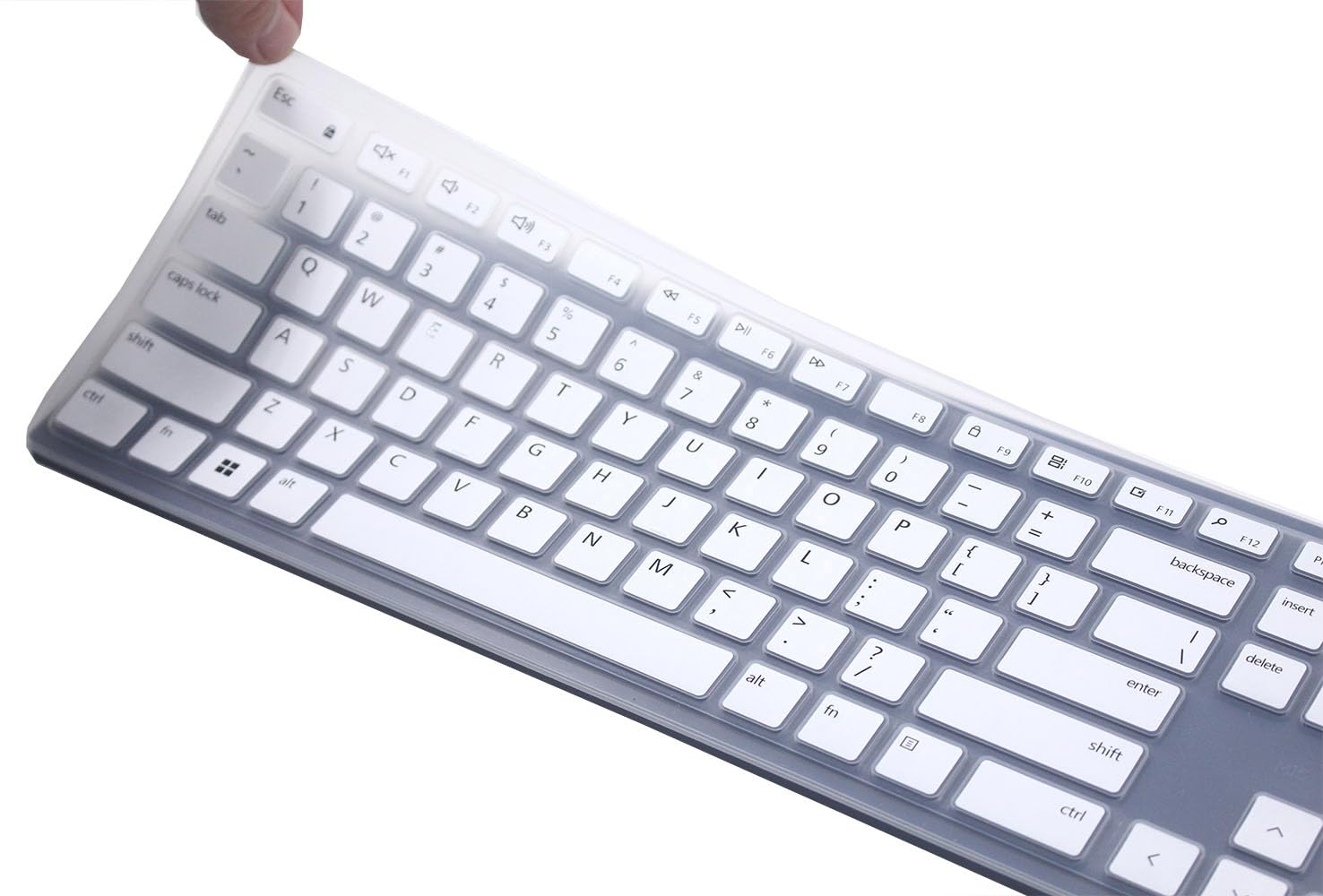 Uhamn Silicone Keyboard Cover Skin Compatible for Dell Pro KM5221W Keyboard & Dell Wireless Bluetooth Keyboard KM7321W & Dell Pro Keyboards KB500 (
