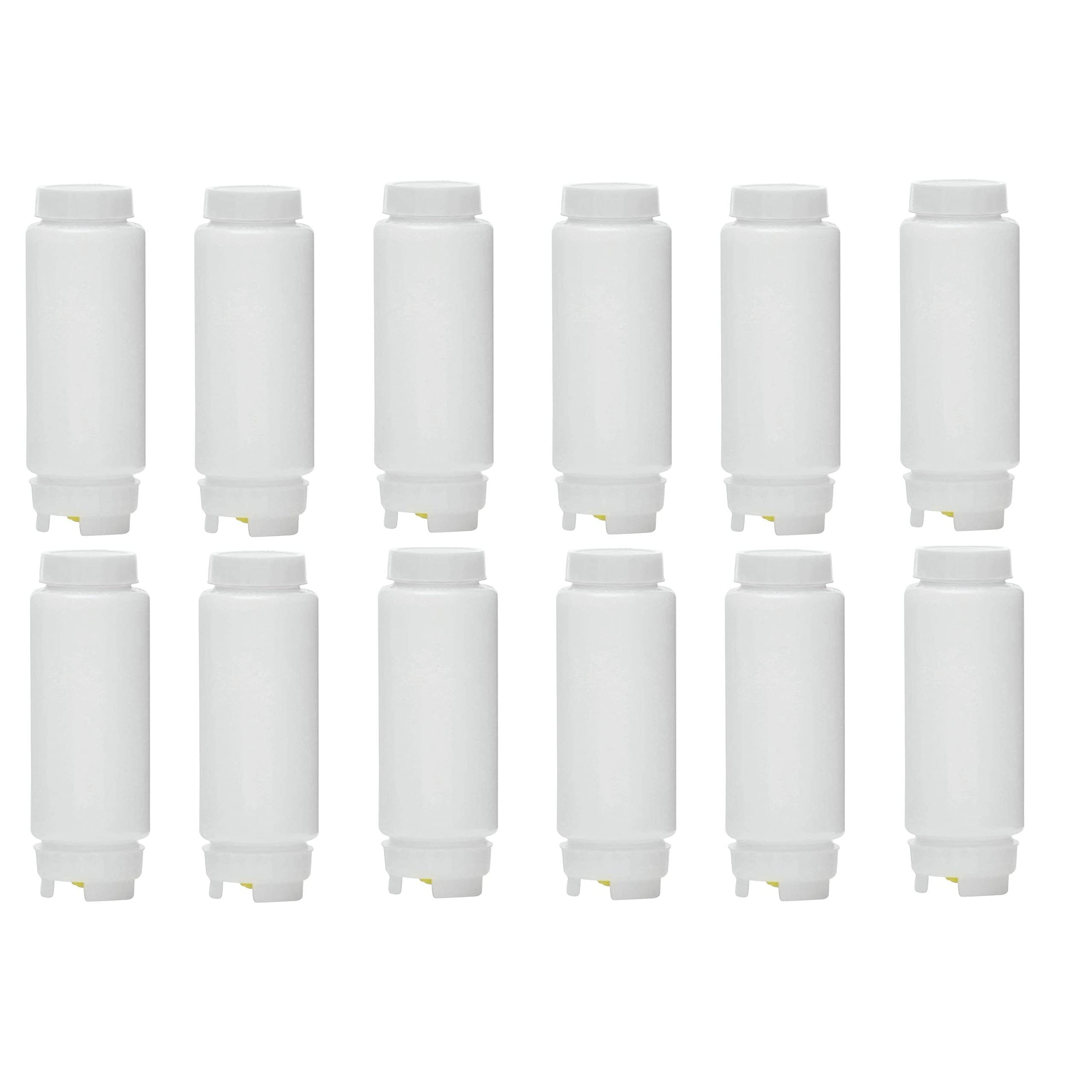 Andrew James Pack of 12 Transparent Orignal First FIFO Bottle 650 ML - Plastic Squeeze Bottles for Ketchup BBQ Sauce Syrup Condiments Mustard Mayo Hot Sauce Olive Oil Dressing