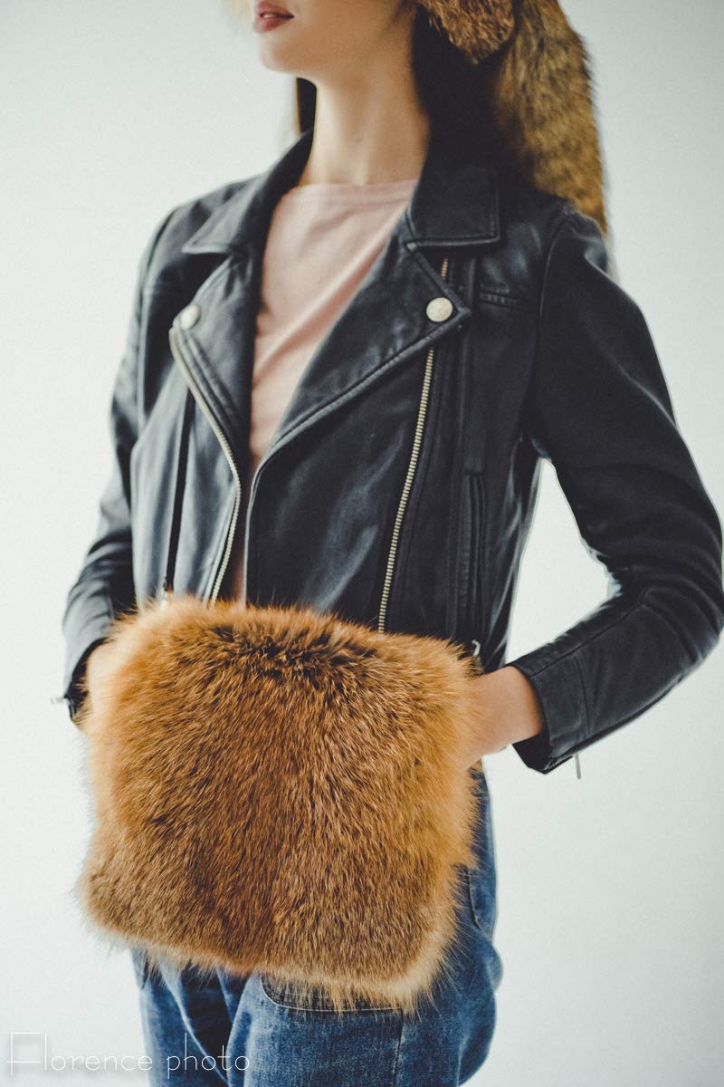 Amazon.com: Real Red Fox Fur Hand Muff Warmer with Pocket