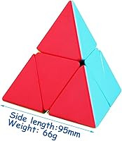 Vista 4 de TANCH QIYI Cubo de velocidad de pirámide 2x2 sin calcomanías, rompecabezas de cubo mágico en forma de triángulo, juguete colorido
