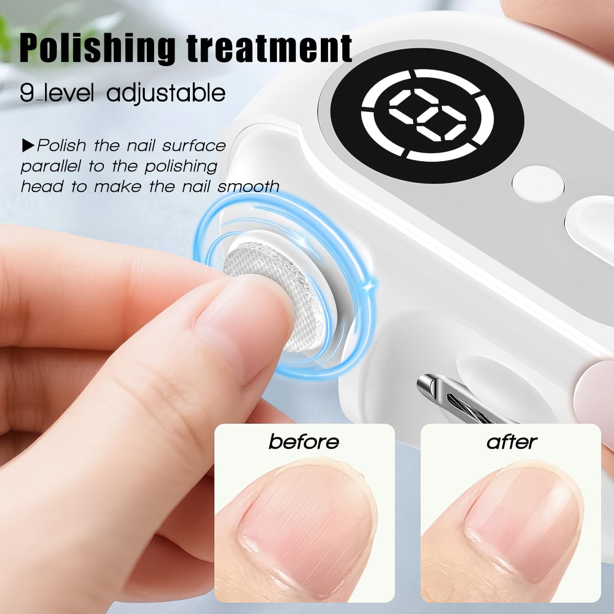 Elektrischer Nagelknipser für Senioren und Babys – 4-in-1, 2 Geschwindigkeiten, magnetische Abdeckung, Nagelreste, wiederaufladbar, sicherer elektrischer Fingernagelschneider für Kinder, Erwachsene