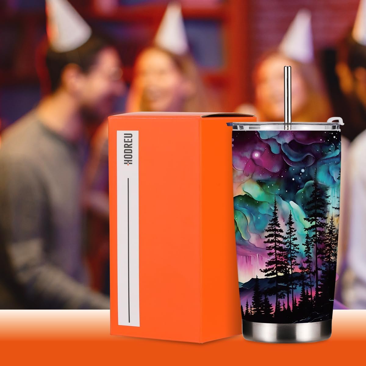 Aesthetic Tumbler Northern Lights Lover Aurora Themed Gifts Tumbler Insulated Travel Mug for Coworker Women Nature Forest Lovers 20 Oz Stainless Steel Thermal Cup Christmas Birthday - Image 5