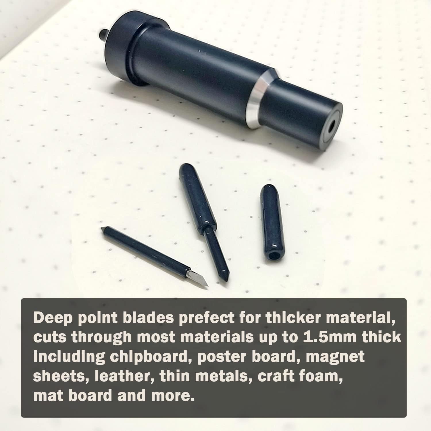 Deep Cut Blade and Housing Compatible with Cricut Maker, Replacement Deep point Blade Compatible with Air2/ Air3/ Maker/Maker 3 Cutting Machine (2 Deep Cut Blades & 1 Housing)