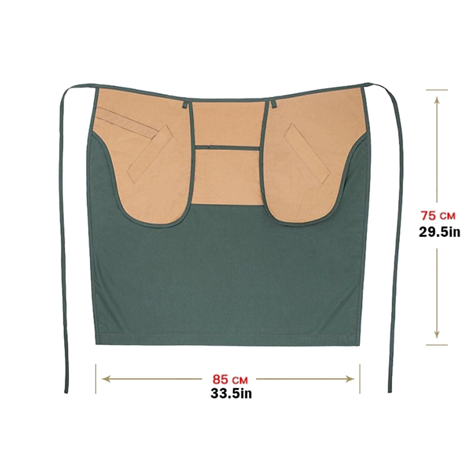 Delantal Cocina Mujer Hombre Mandil Camarero Largo Delantales De Cintura con 4 Bolsillos para Chef Restaurante BarBrown,One Size
