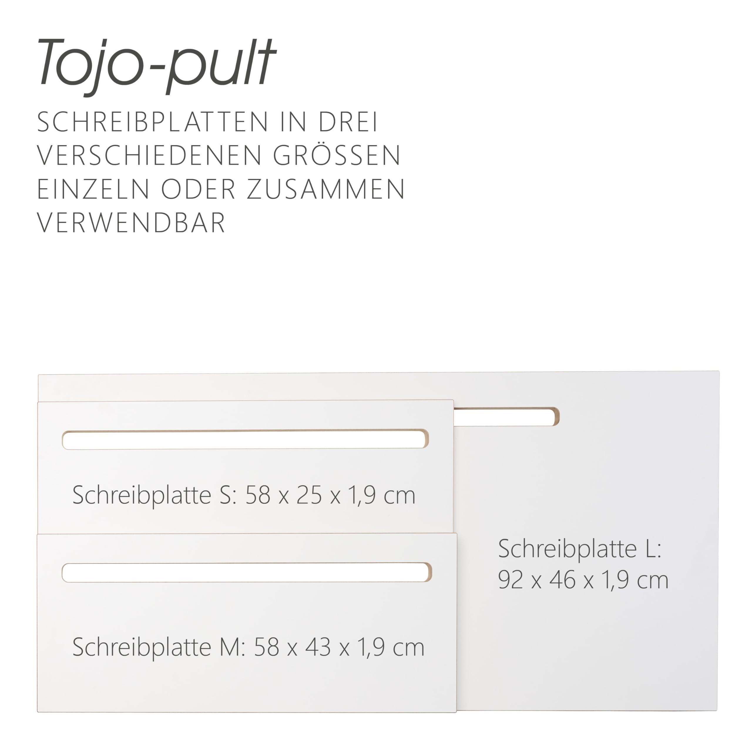Tojo Pult Bundle | Stehpult höhenverstellbar | Auch als Sitzpult geeignet | 116 cm x 56 cm (H x B) | Farbe Weiß | Schreibpult mit verstellbaren Fächern | Holzpult zu Lesen und Schreiben | Design Pult