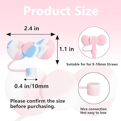 Miniatura 2 de Haundry Paquete de 9 popotes y fundas de plástico de repuesto para vaso Stanley Adventure de 40 onzas, popotes reutilizables con cepillo de