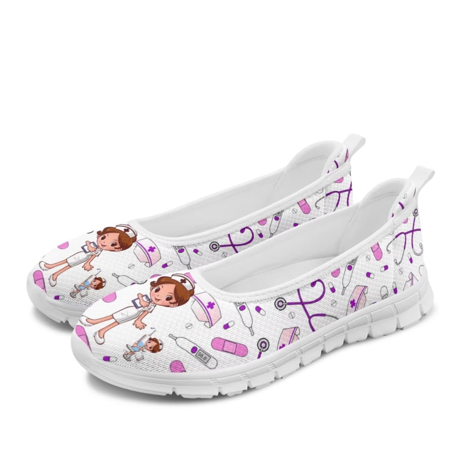 chaqlin Zapatos para caminar para mujer, bonitos zapatos planos para correr, enfermera, trabajo, fitness, tenis