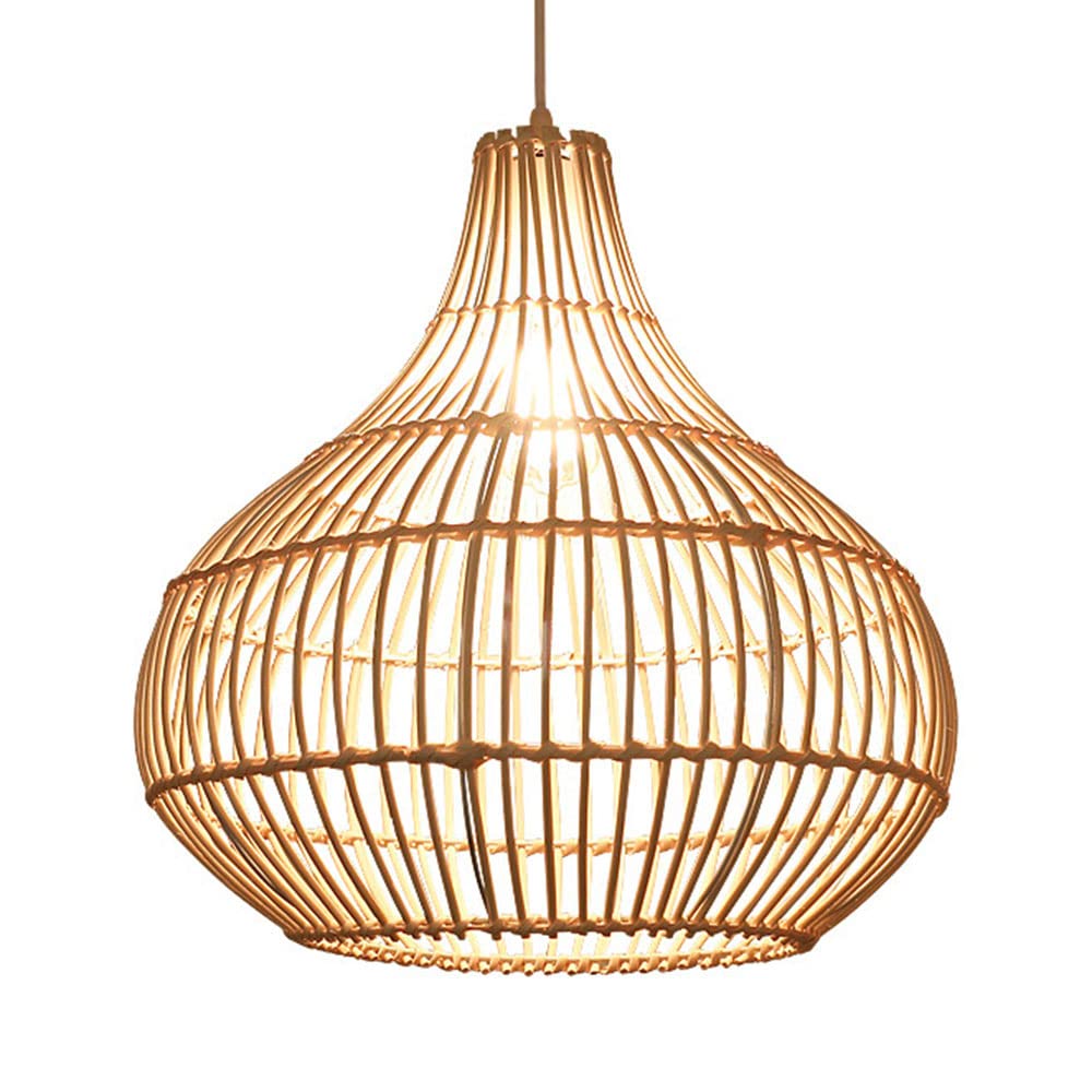 LYMSXAZOU Restaurant Rattan Chandelier Southeast Asian Pendant Lights Creative Farmhouse Hanging Lamp Pastoral Outdoor Chandeliers Industrial Chinese Style LampShade For Living Room,Dinner Room