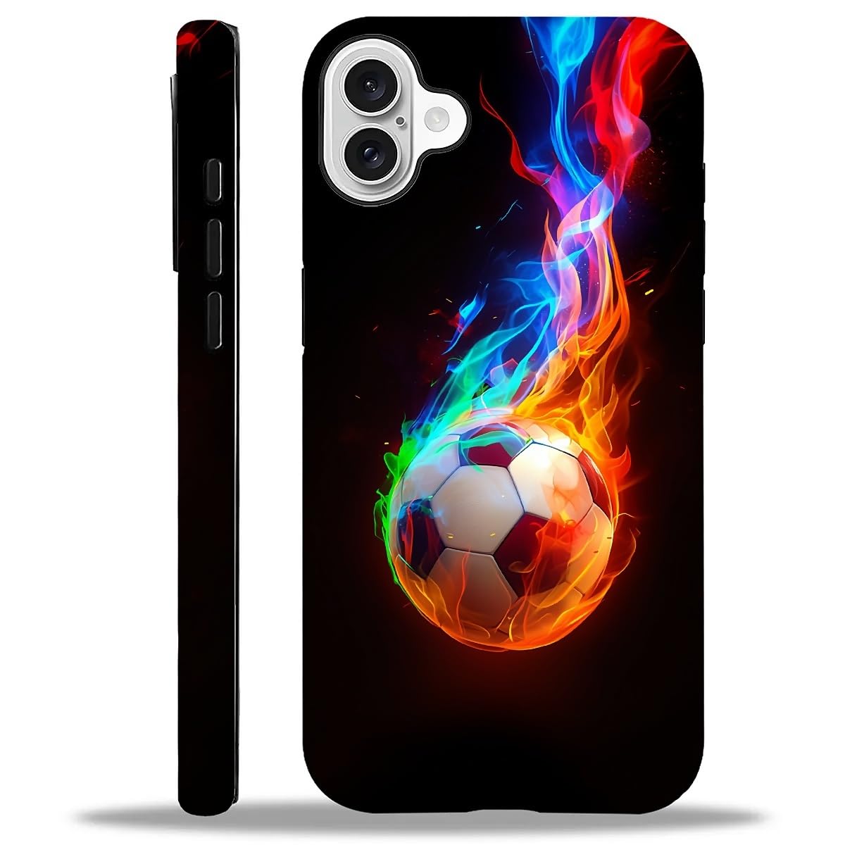 ilikediy for iPhone 16 Case,HH2 Soccer Sport Hybrid 2 Layer Hard Shell Silicone Protective Pattern Design Case
