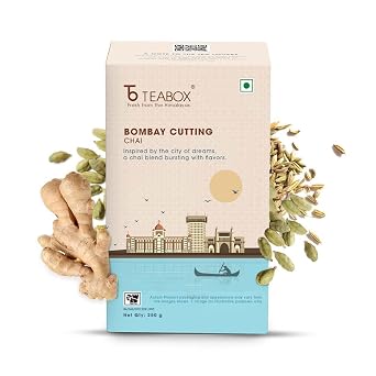Teabox Bombay Cutting Chai | Inspired By The Bustling City | Blended With Natural Cardamom, Ginger & Fennel, 250 Grams