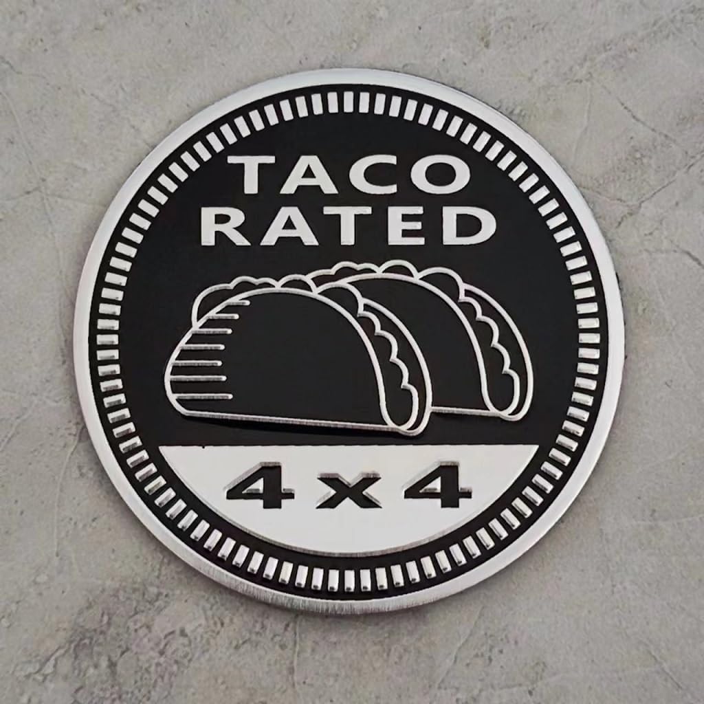 タコス定格 カーエンブレム 4 x 4 メタル 自動車バッジ 3D カーバッジステッカー (タコ定格)