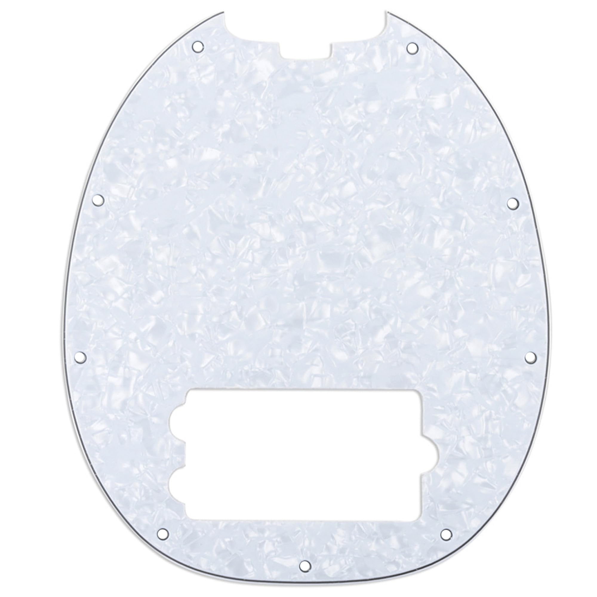 9 Hole Bass Pickguard for MusicMan MM StingRay 4 String Bass Guitar,4Ply White Pearl