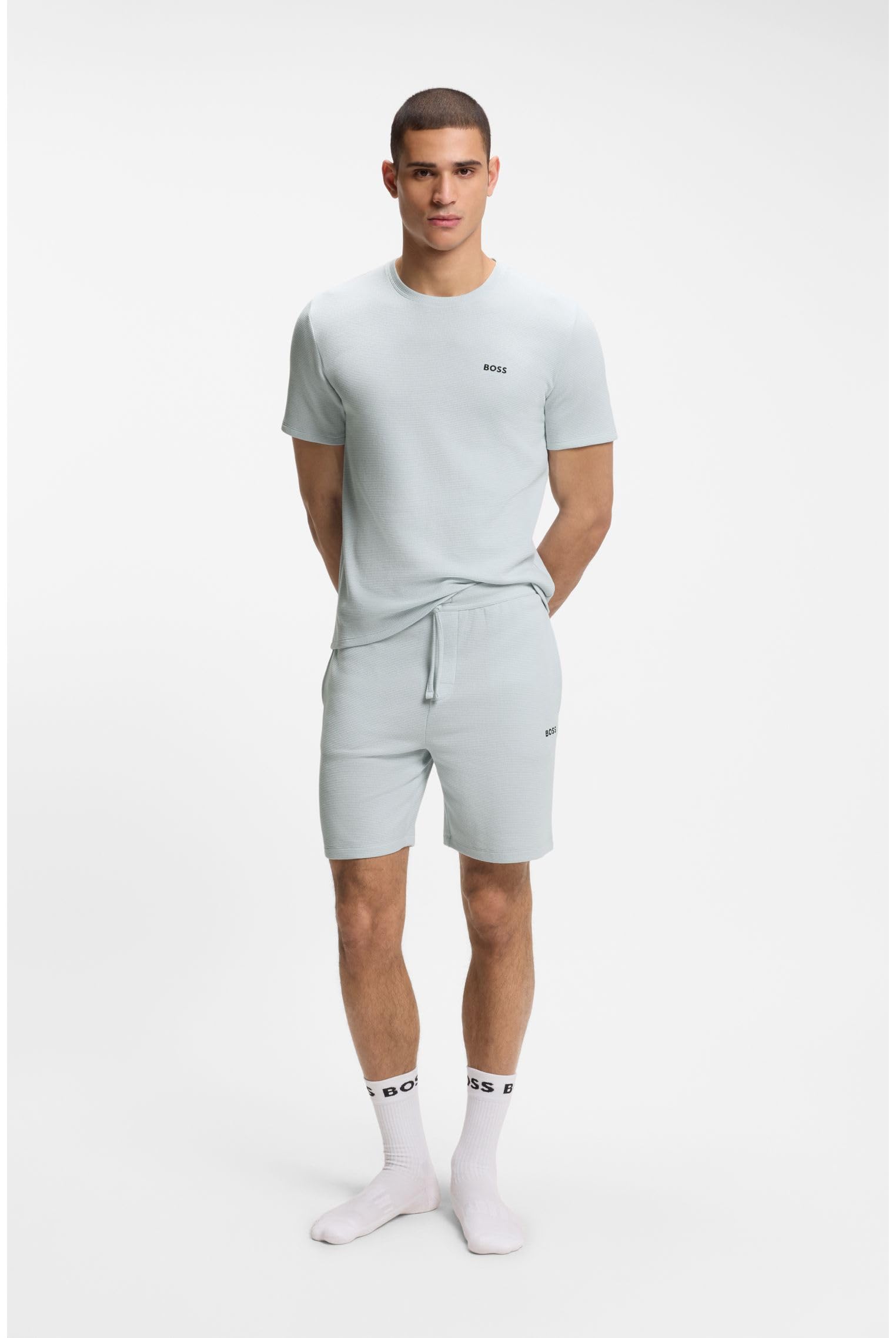 BOSS Herren Waffle T-Shirt 10269584 01 Pyjama_T_Shirt