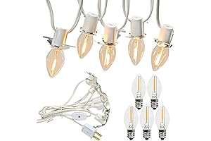 LED Christmas Village Lights Accessory Cord with Night Light Bulbs