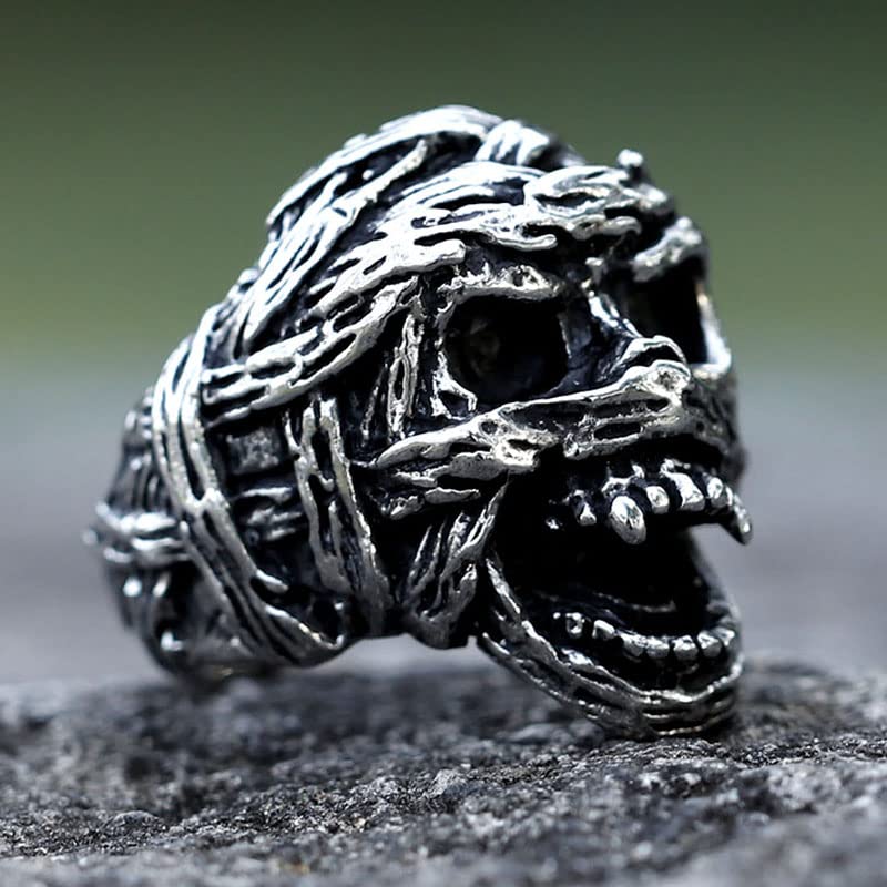Image of 2023 Skull Ring Cool Evil Death Punk Rock Stainless Steel Rings Aly Style Jewelry