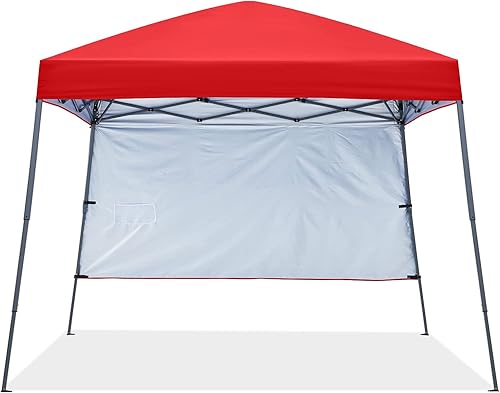 Miniatura 2 de ABCCANOPY Outdoor Pop Up Canopy 10x10 Beach Camping Canopy with 1 Sun Wall, Bonus Backpack Bag, Stakes and Ropes, Red
