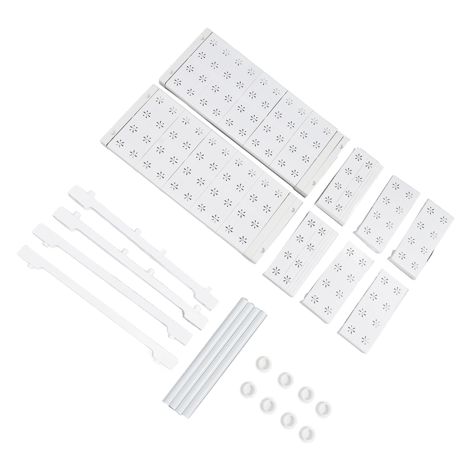 Półka do Szafy Rozkładany Organizer Regulowany Stojak do Przechowywania do Szafek i Szaf Stal Węglowa szerokość 48 Cm 18 Sztuk Części (Długość 67-88 cm / 26,4-34,6 cala)