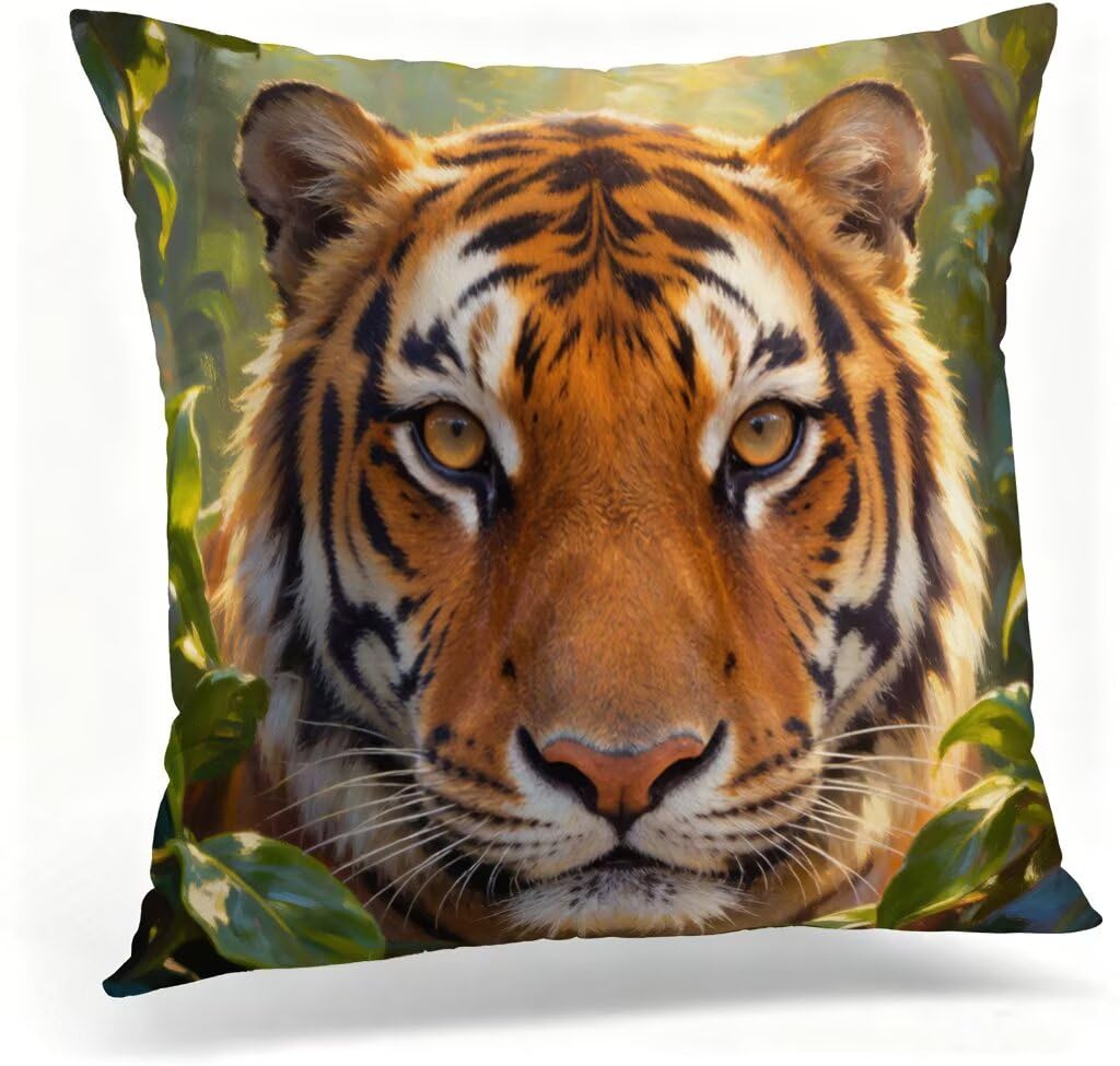 Housse de canapé 80x80 cm taie oreiller 80 x 80 coussin décoratif tigre