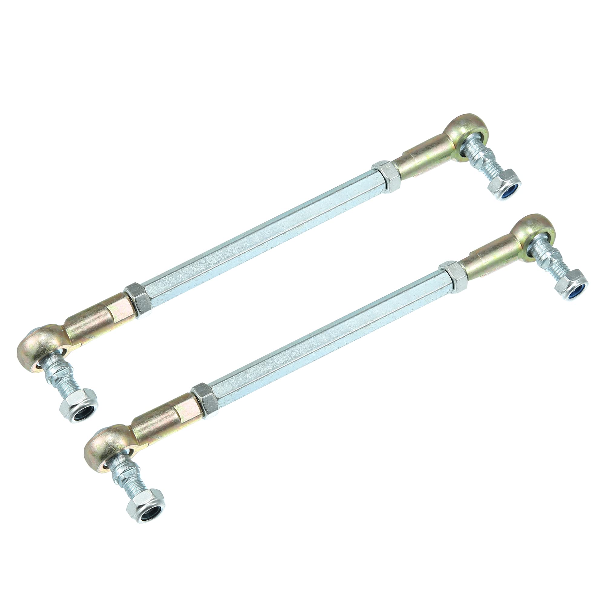 X AUTOHAUX Biellette De Direction M8 185mm pour 110cc ATV 2 Pièces | Coloris Argent Et Bronze, Acier Inox, Longueur Levier 134mm, Extrémité 48x38mm 47x40mm, Pour 150cc 200cc 250cc ATV