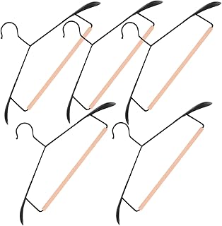 Cabilock 5pcs Wide Shoulder Wooden Hangers with Non Slip Pants Bar Heavy Duty Coat Hangers Suit Jacket Hangers for Dress Clothes Coats Jackets Pants Shirts Skirts