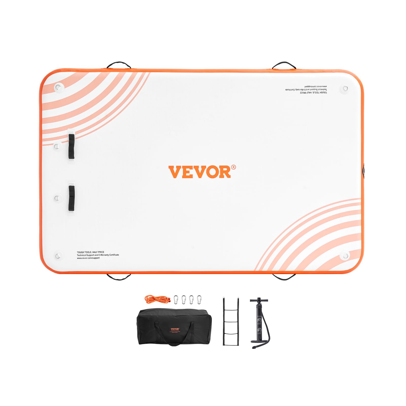 VEVOR Aufblasbares schwimmendes Dock, aufblasbare Dock-Plattform, rutschfeste Wasser-Schwimm-Dock-Matte mit Abnehmbarer Leiter und tragbarer Tragetasche, schwimmende Plattform, Inselfloß für Ozean,