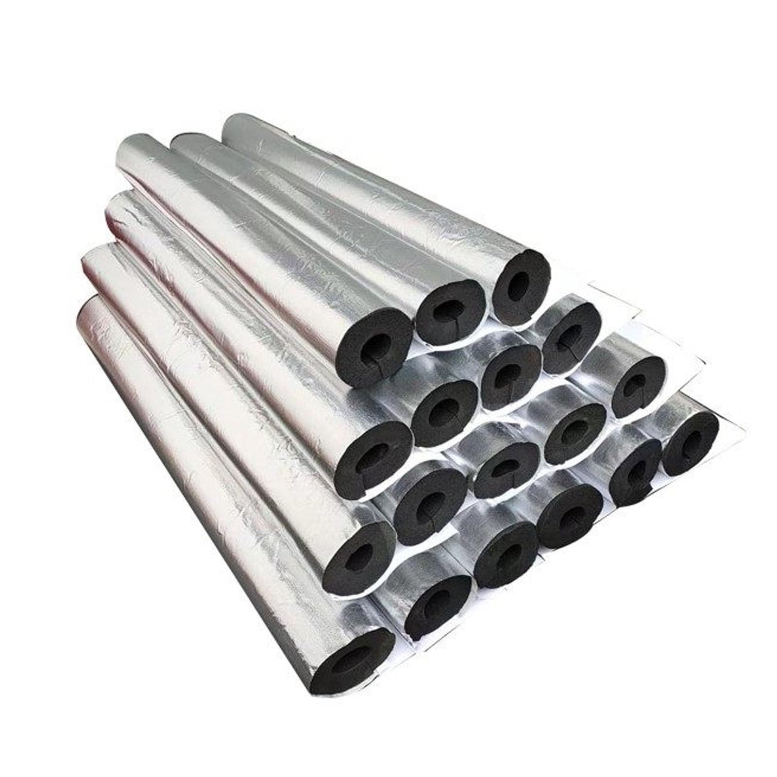 Coquilla Aislante - Aluminio Autoadhesivo Aislamiento de Tuberías, Aislamiento de Tuberías para Exterior para Tubos de Agua y Calefacción