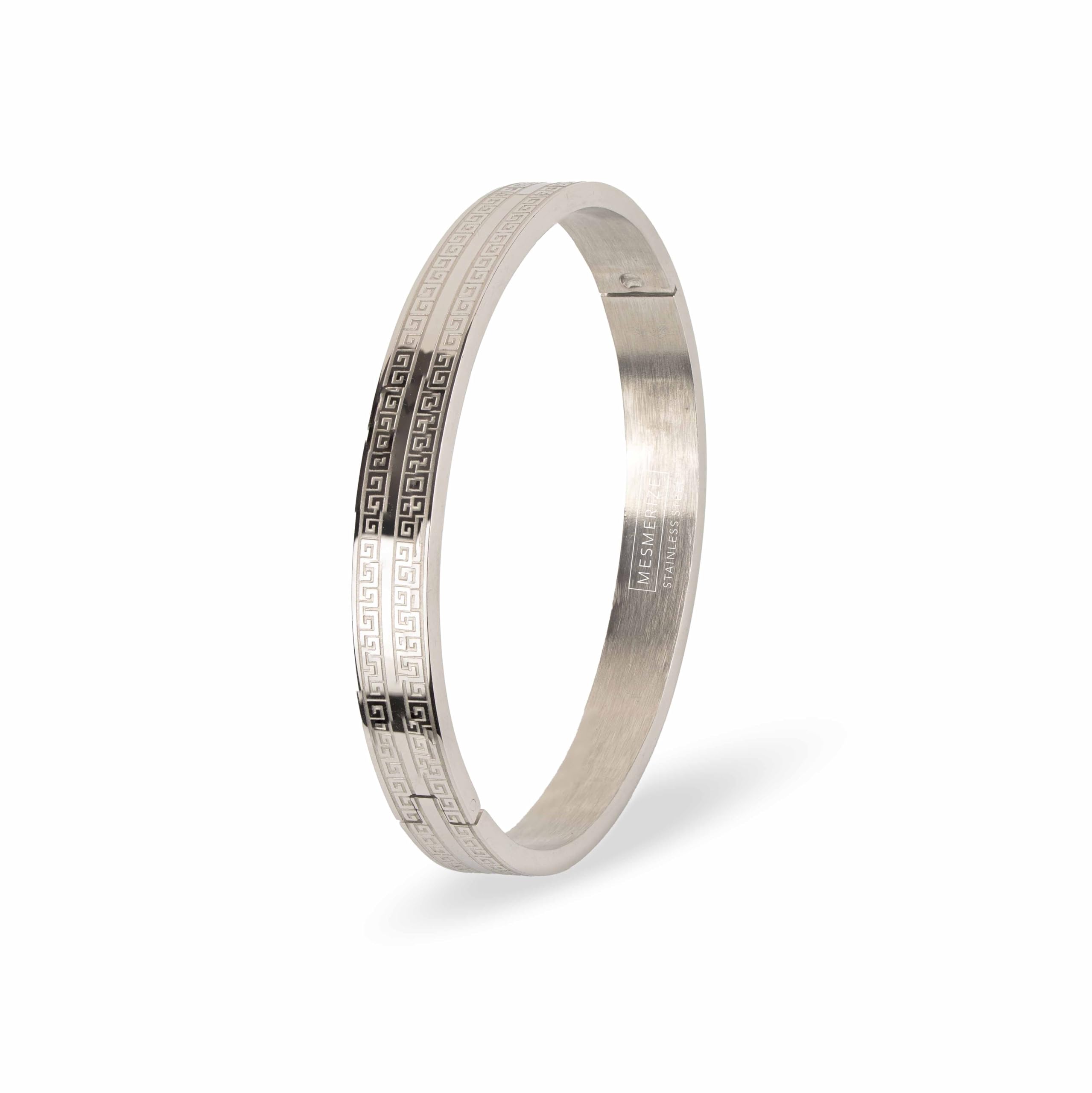 Atticus Stainless Steel Kada Bracelet for Men – Durable, Anti-Tarnish, Water & Sweat Resistant, Hypoallergenic, Stylish & Comfortable Fit – Premium Gift Box Included (Silver, L)-image-2