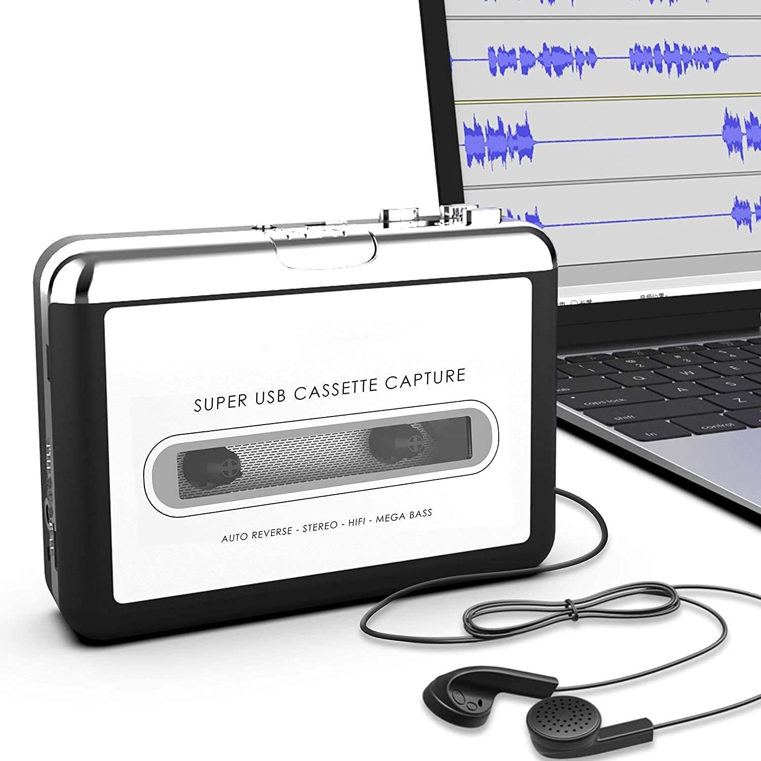 SAVY TECH Ezcap USB Cassette Player Capture Cassette Tape-to-MP3 Converter into Computer Stereo HiFi Sound Quality Mega Bass Audio Music Player with Earphone-image-33
