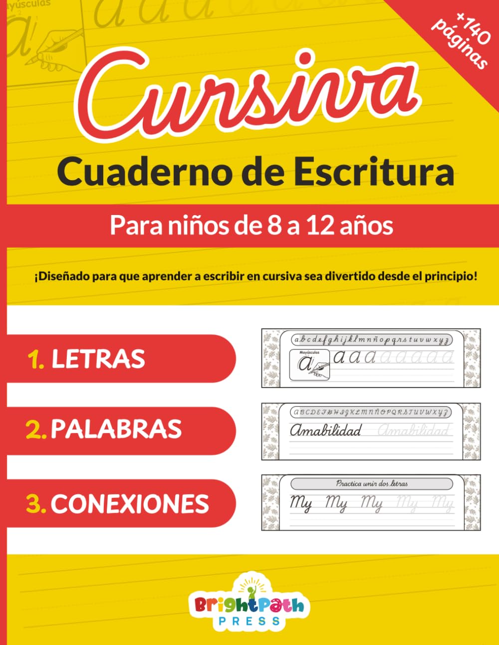 Cuaderno de escritura Cursiva: Para Niños de 8 a 12 Años (Multilingual Cursive Mastery: English · Italiano · Español)