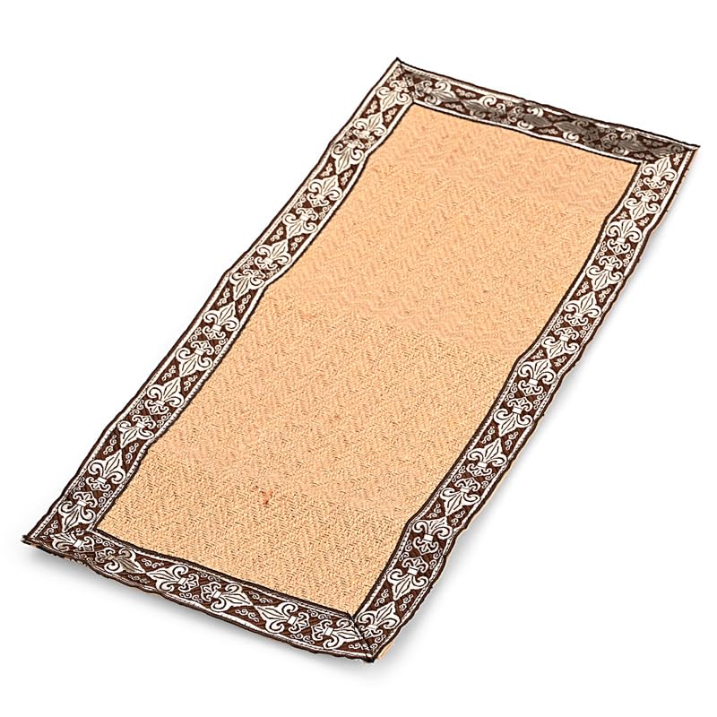 Chemin de table en bambou brodé floral 25x50cm pour cuisine