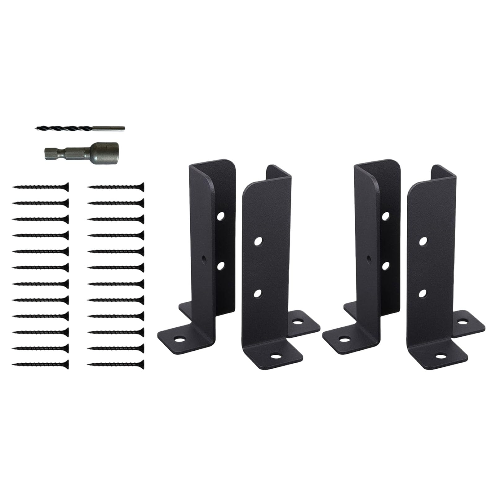 Metal Fence Post Brackets Adjustable Height & Angles Stabilizer for Enhances Stability on Wooden Gate Strong Brackets