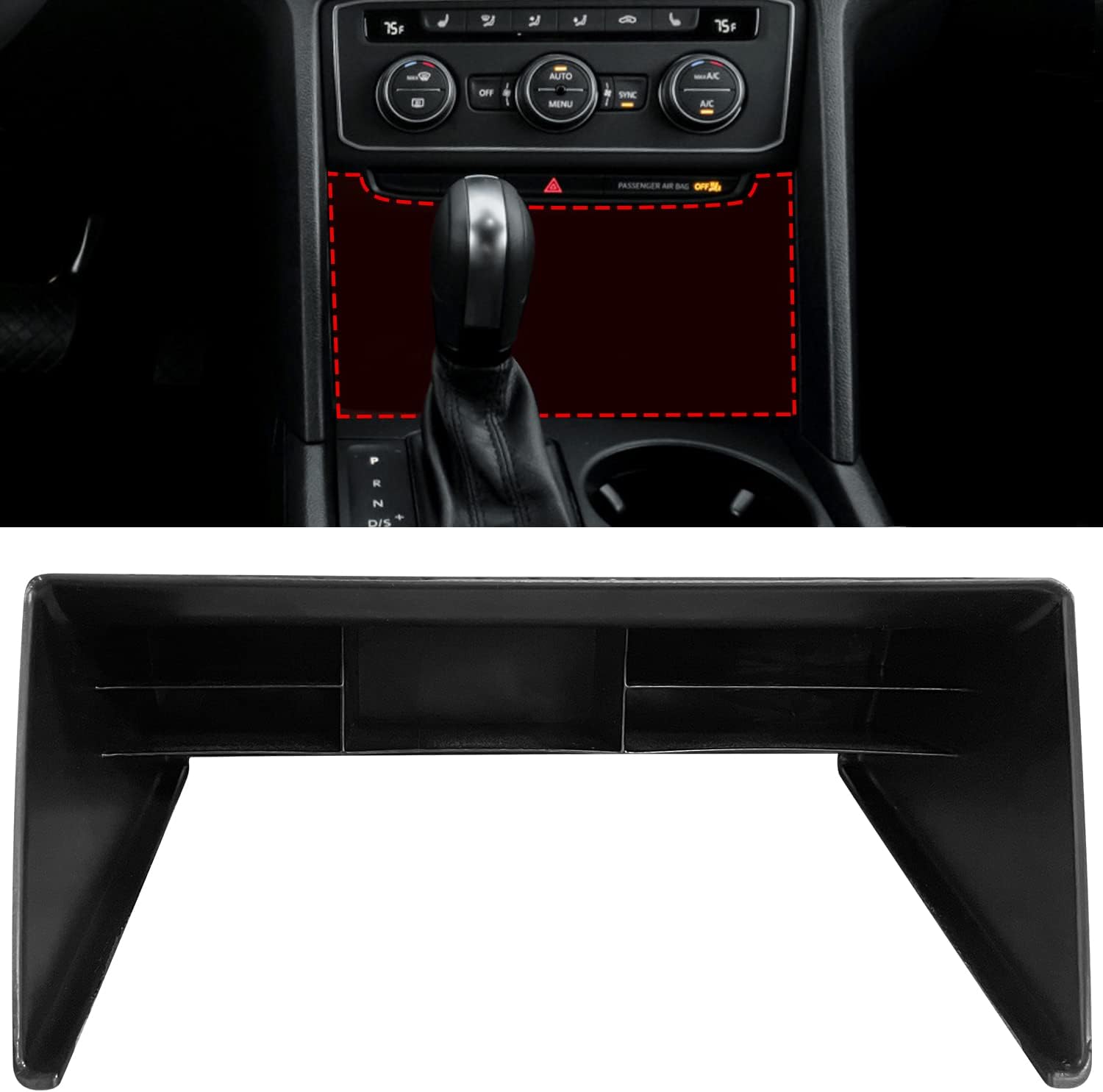 Center Console Organizer fit for VW Atlas and Cross Sport 2018 2019 2020 2021 2022 2023 Interior Storage Box Accessories (Not fit for 2024) (Console Organizer)