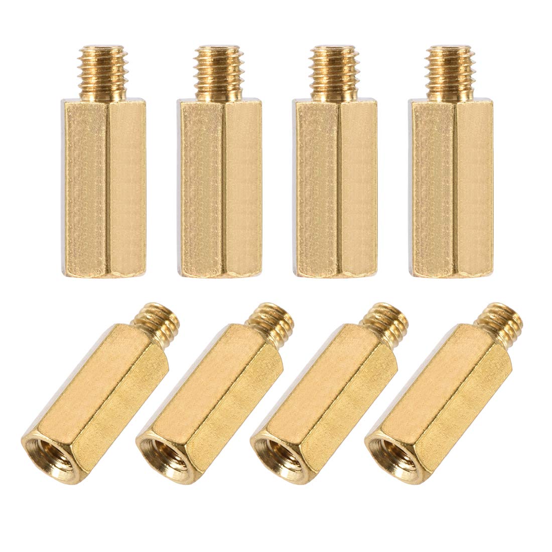 30mm Corps Ton or en laiton plaqué 3mm filetage femelle PCB Entretoise 20pcs