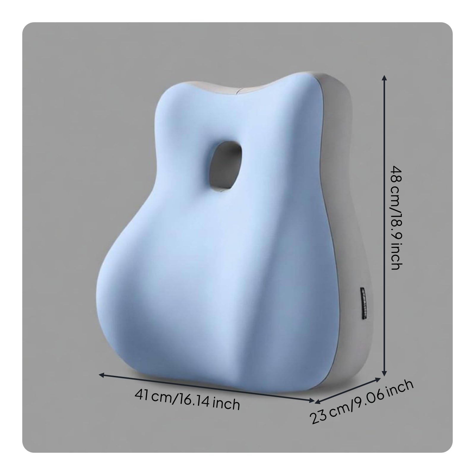harayaa Almohada de Pareja Cojín Ergonómico de Respaldo Estabilizadora Espuma Funda Desmontable Atenúa Fatiga Lumbosacra Adecuada para Lectura en Cama, Azul+Gris