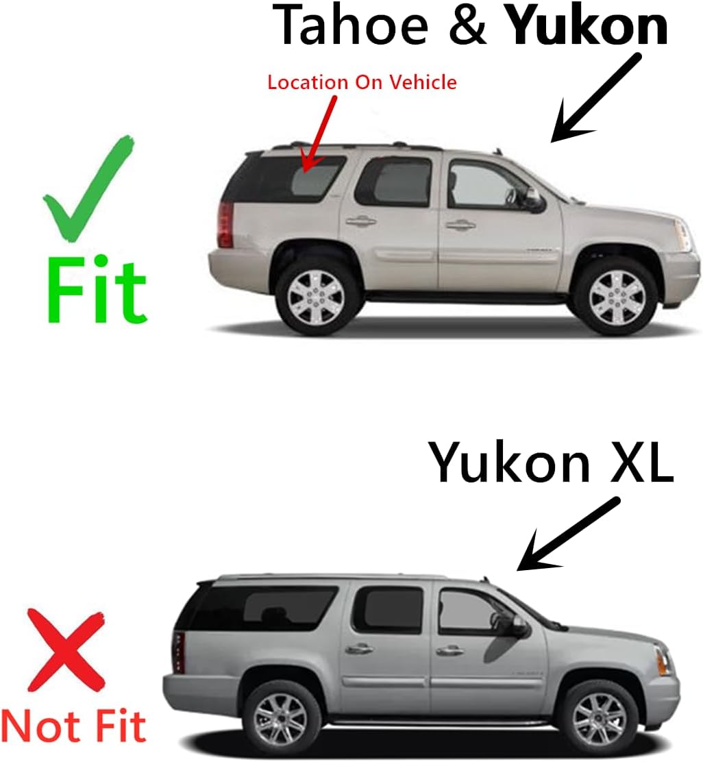 Passenger Right Side Rear Quarter Glass Quarter Window Compatible with Chevrolet Tahoe/GMC Yukon /Yukon Denali 2007-2010 Models