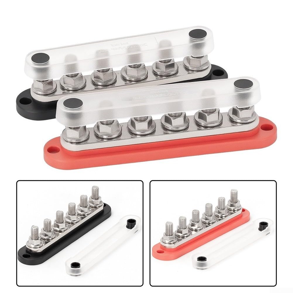 Bloc de distribution d'alimentation 300 A 180 mm pour courant élevé (rouge