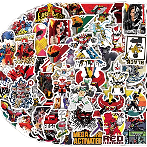 Superhero Autocollants 50 Pièces Power Rangers Stickers Autocollants Pour Enfants Autocollants de Dessins Animés pour Ordinateur Portable Voiture Planche À roulettes Moto Vélo Bagages