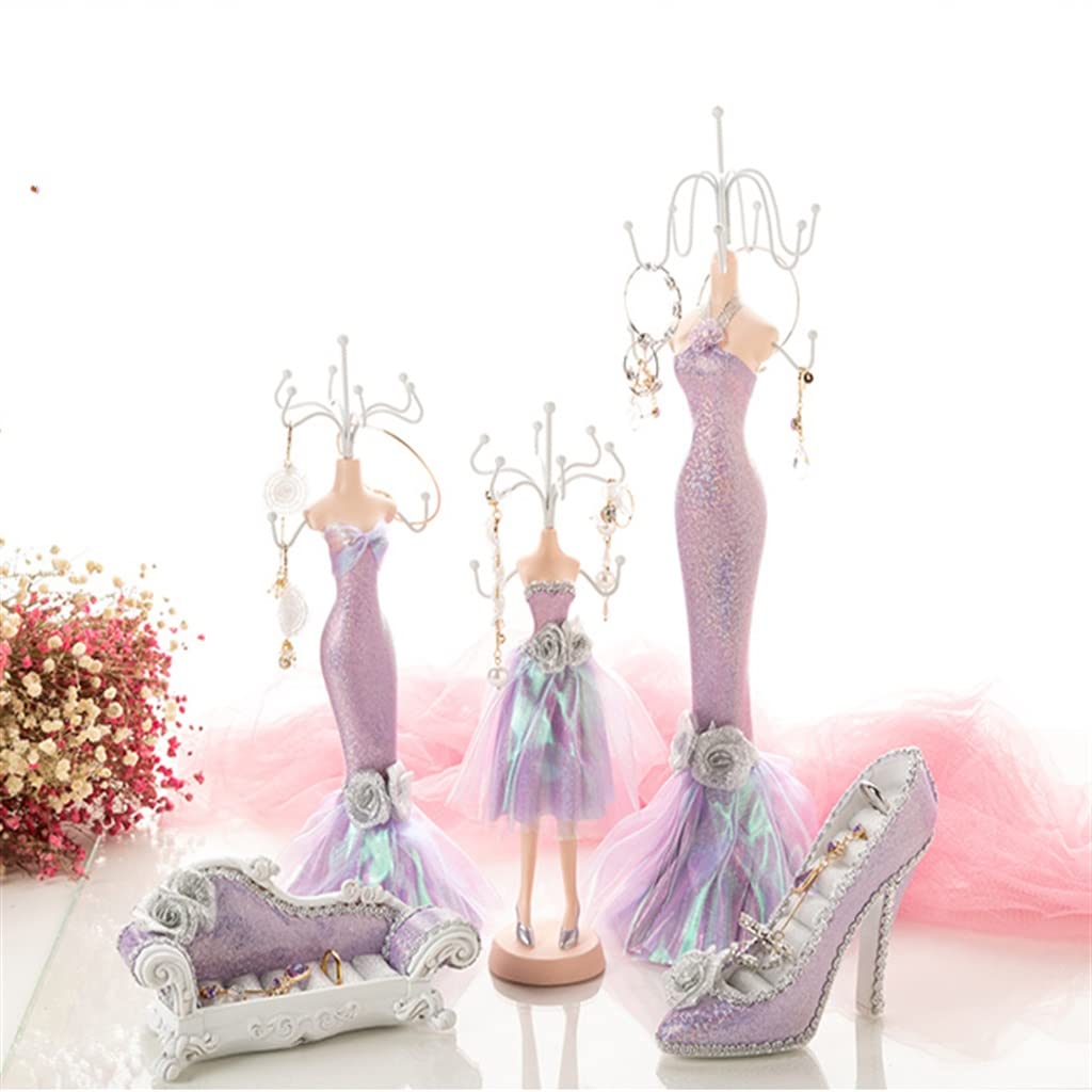 Portagioie Da Principessa A Forma Di Vestito E Scarpe – Espositore Per Collane, Orecchini E Anelli – Regalo Donna - 5