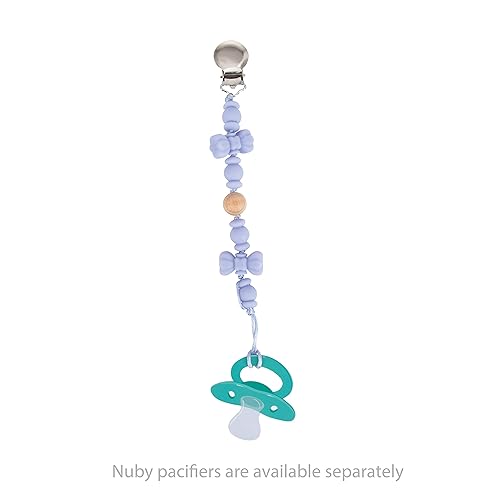 Miniatura 5 de Nuby Pacifinder Clip de silicona para chupete  Clip para chupete de bebé con práctico gancho  Pajarita