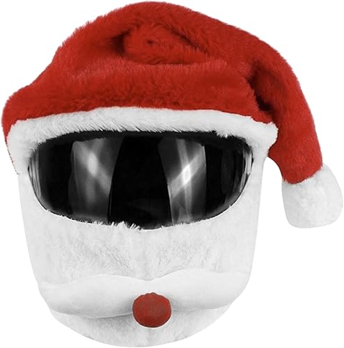 Funda protectora para casco de motocicleta de Papá Noel de Navidad, casco de felpa de dibujos animados, para paseos divertidos y regalos, adecuado