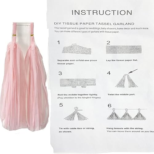 Miniatura 5 de Borlas de papel de seda con borlas de papel, guirnalda, bandera, decoración de mesa, fiesta, borlas, pancartas de boda, cumpleaños, baby shower