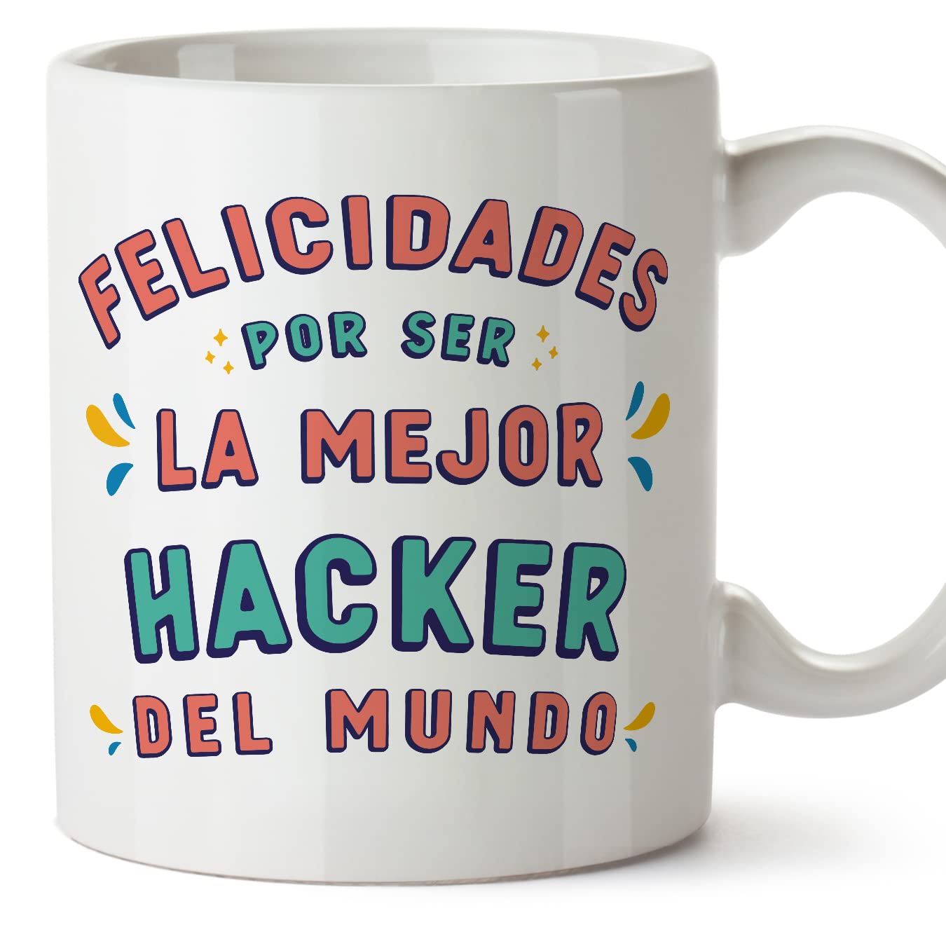 MUGFFINS Hacker Woman Mug - in Spanish - Felicidades por ser el Mejor - Funny Gift for Colleagues - Ceramic 11oz Mug