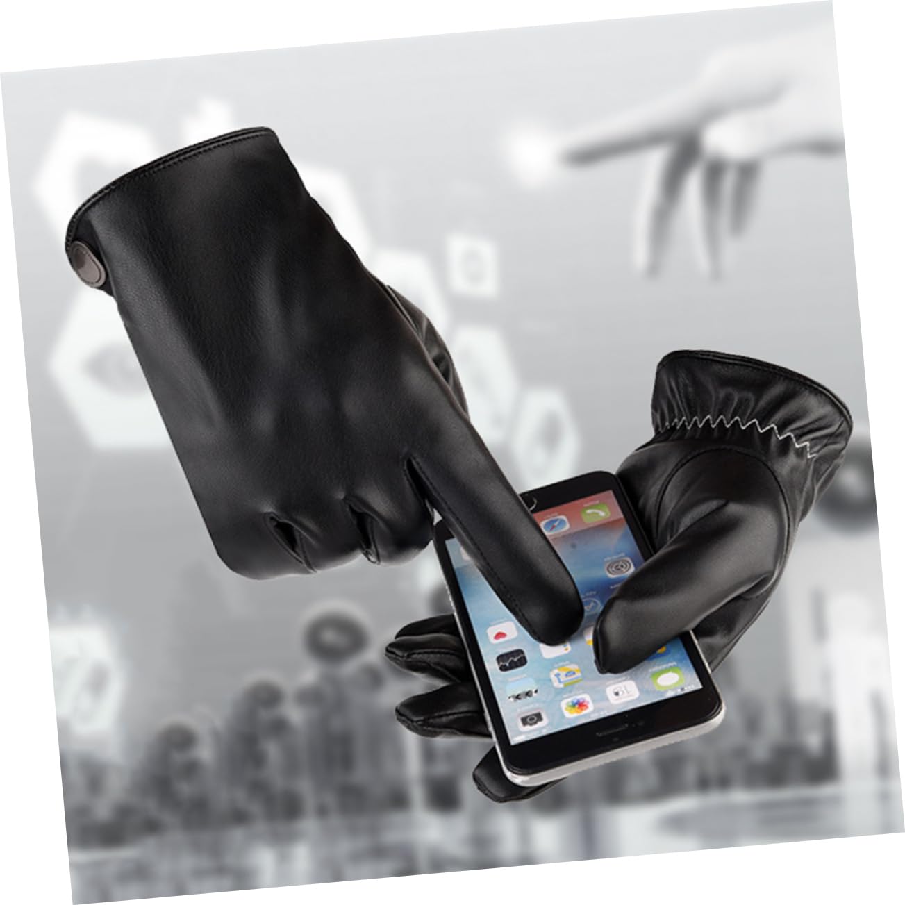 ABOOFAN 3paare wasserdichte Pu-Handschuhe Für Winter Touchscreen-fähige Warme Fahrradhandschuhe Für Damen Und Herren Für Outdoor-aktivitäten Schwarz