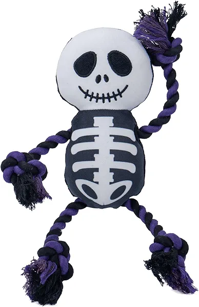 HGB Halloween Dog Squeaky Toys, Stuffed Plush Dog Toys for Large, Medium, Small Dogs with Movable Ropes to Keep Them Busy & Reduce Anxiety Boredom