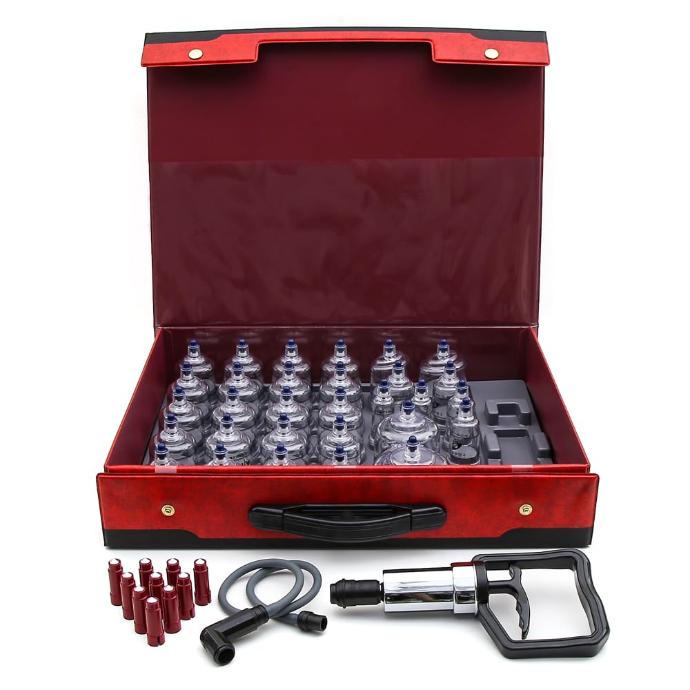 HANSOL Medical - Cupping set 30 pieces, high-quality set for cupping, vacuum bells, cupping massage, cupping glasses, cupping glasses, cupping