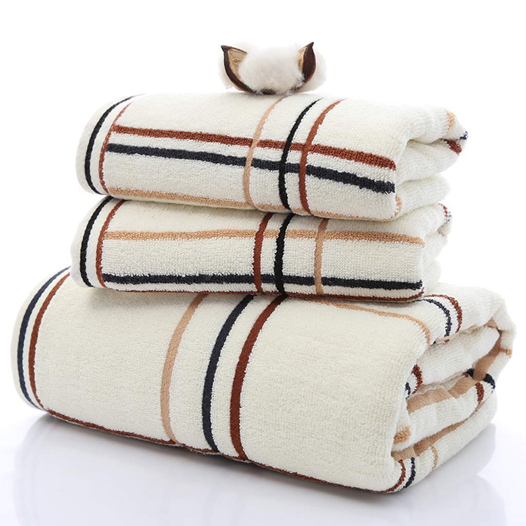 Paquet de 3 serviettes de bain coton absorbant drap de bain blanc épais