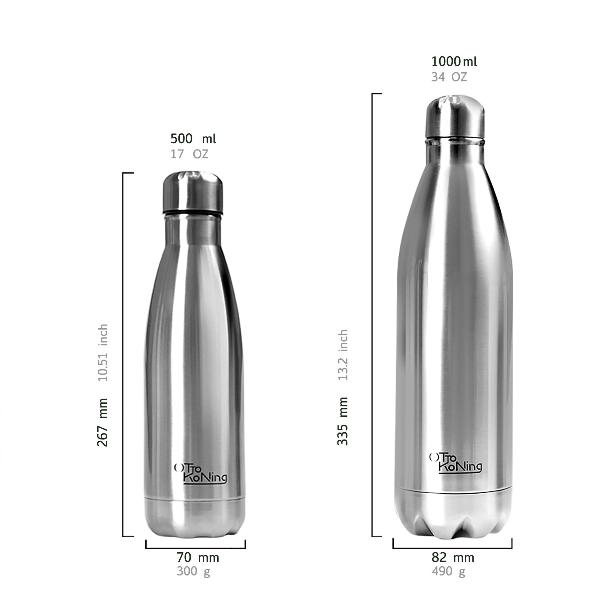 Borraccia Termica Acciaio Inox 500 Ml - Personalizzata Con Illustrazione Aquila G07, Senza BPA, Ideale Sport E Ufficio