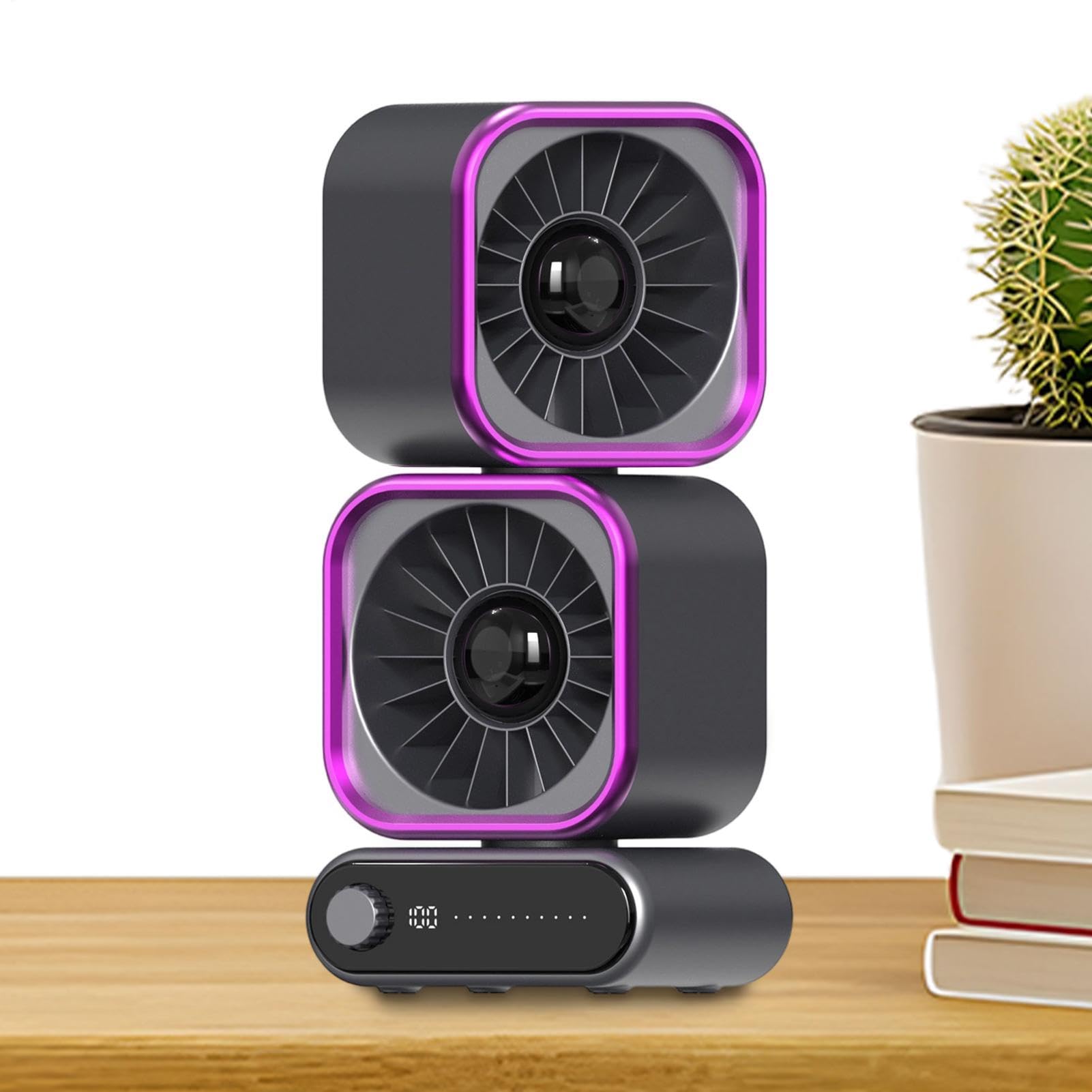 Ventilateur de bureau rechargeable Generico double tête pour éliminer la chaleur