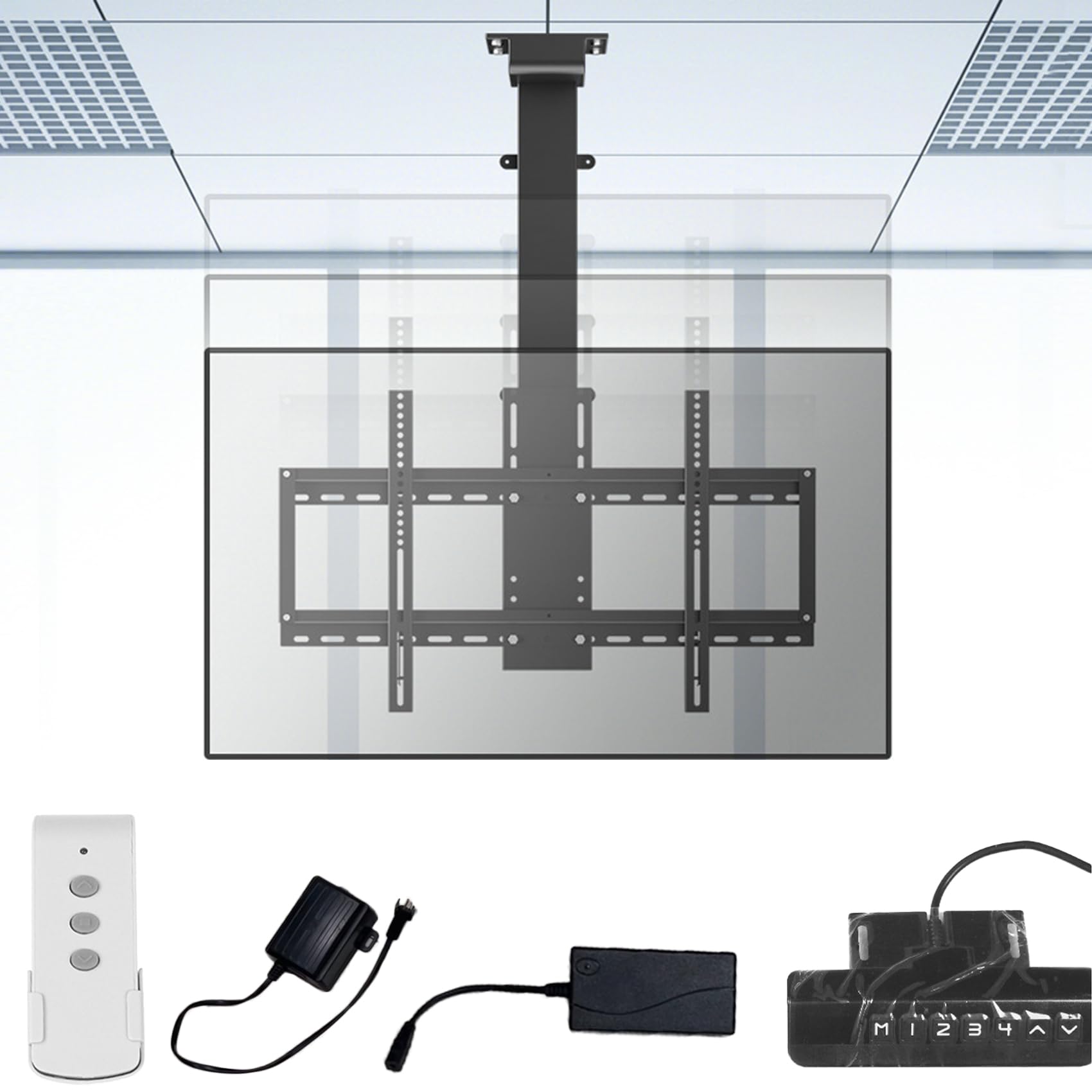 Amazon.co.jp: テレビ天吊り金具 電動 テレビスタンド リモコン
