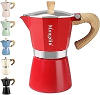 Vista 16 de Mongdio Cafetera de Espresso para Estufa Moka Pot, Cafetera de Café Cubano Cafetera de estufa Moka Espresso Italiano Greca Cafetera Percoladora, 6